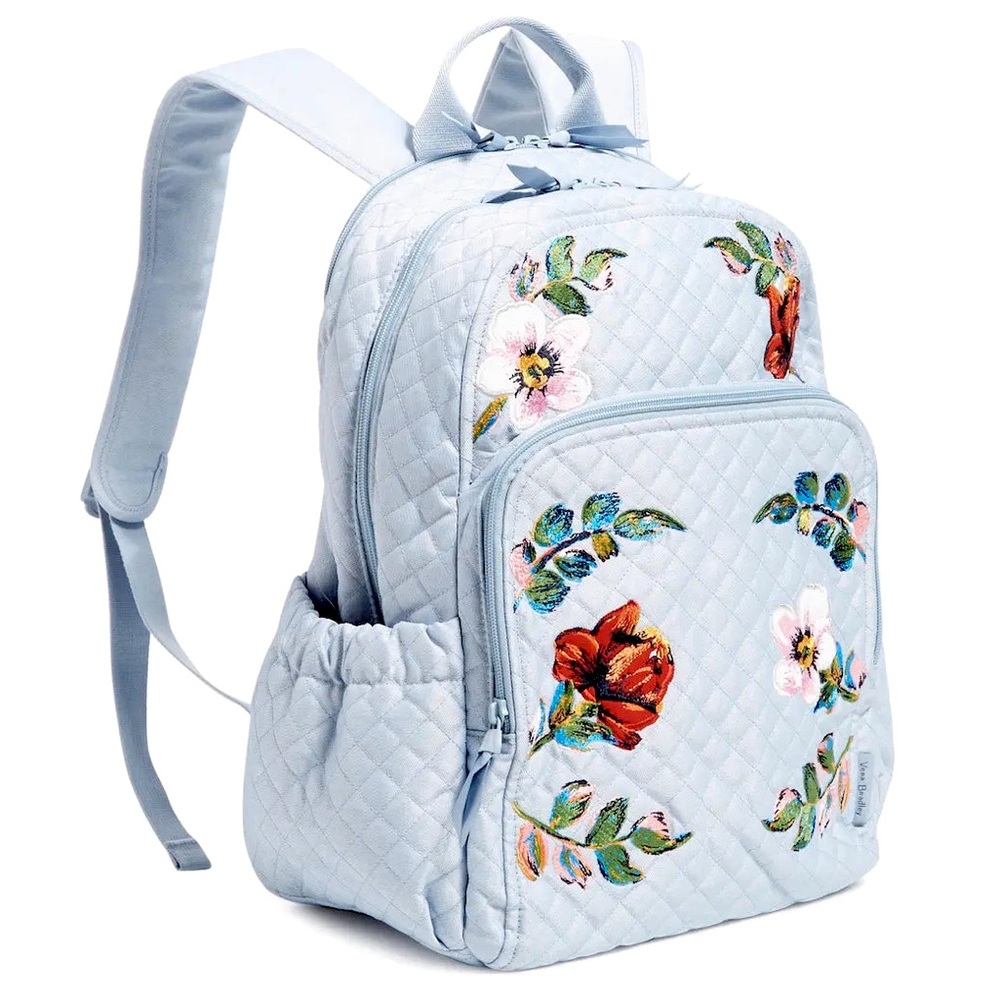 Vera Bradley Large Campus Backpack in Denim ✨ Sea Air Floral - Picture 11 of 11